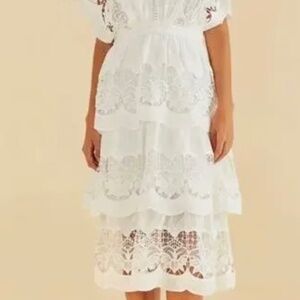 FARM Rio NWT Richelieu Midi White Dress Size L
